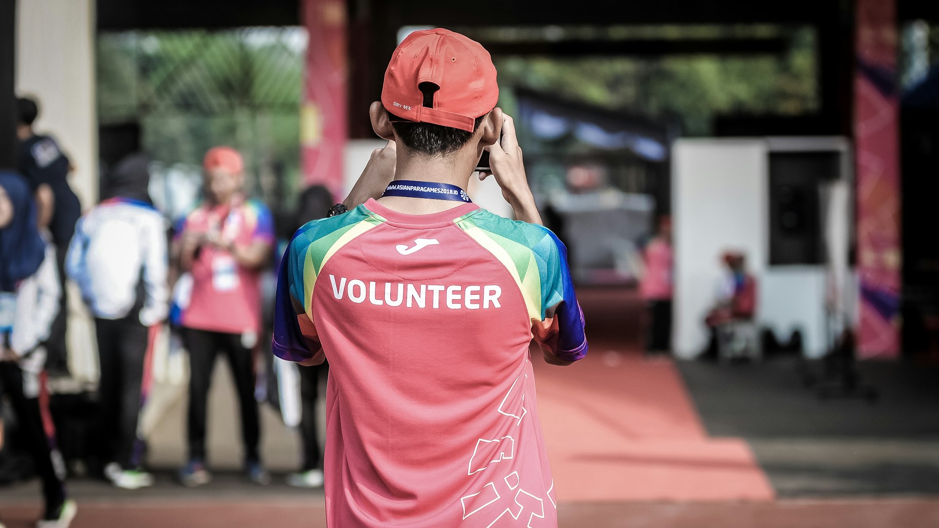 Team member at community event